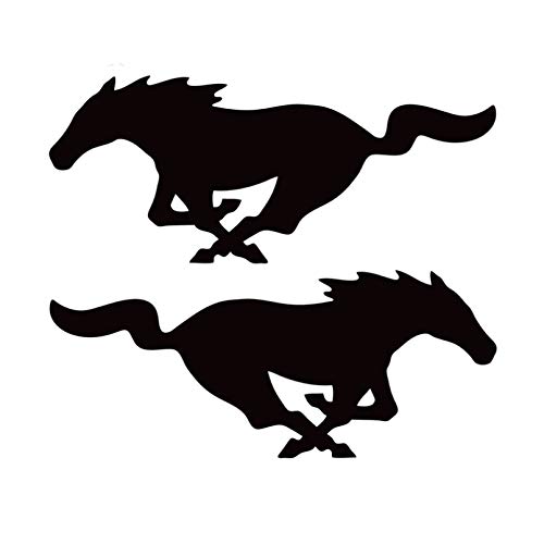 SCSHY Auto-Aufkleber 22 cm * 8,8 cm 2X Mustang Horse (1 Rechts & 1 Links) Mode Vinyl Aufkleber Schwarz Silber Auto Aufkleber Auto-Styling von SCSHY