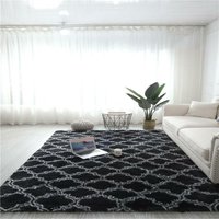 Teppich Wohnzimmer Shaggy Teppich Hochflor Teppich Schwarz Langflor Teppich Kinderzimmer Modern Bunte Batik Teppich Jugendzimmer Flauschig Teppich von SDLOGAL