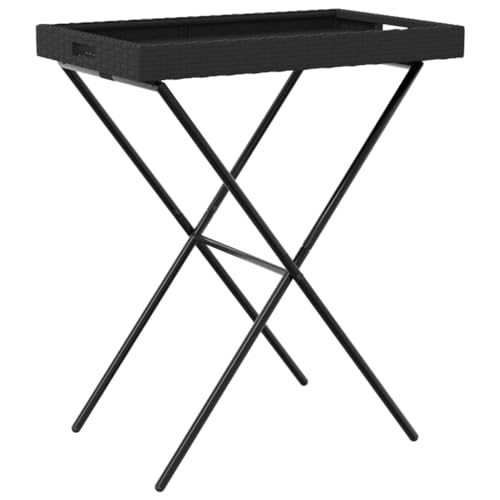 SDWEHO7 Gartentisch Wetterfest Klappbar PE Rattan Garten Terrasse Tisch Balkontisch Klapptisch Gartenhocker, Schwarz 65x40x75 cm SDWEHO7 Gartentisch Wetterfest Klappbar PE Rattan Garten Terrasse Tisch Balkontisch Klapptisch Gartenhocker, Schwarz 65x40x75 cm von SDWEHO7