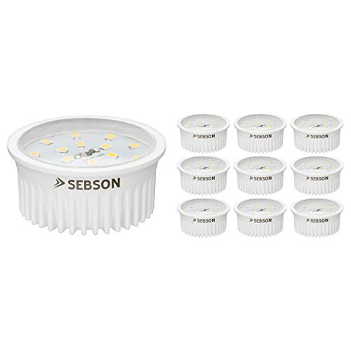 SEBSON® LED Modul 5W ultra flach ø50x26mm für Einbaustrahler, warmweiß 3000K, 400lm, 230V, ersetzt GU10 MR16 Leuchtmittel, 10er Pack von SEBSON