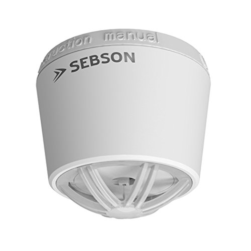 SEBSON Hitzemelder mit 10 Jahres Batterie, fest verbaute Lithium Langzeit-Batterie, Mini Wärmemelder für Küche/Bad, Ø50x43,5mm von SEBSON