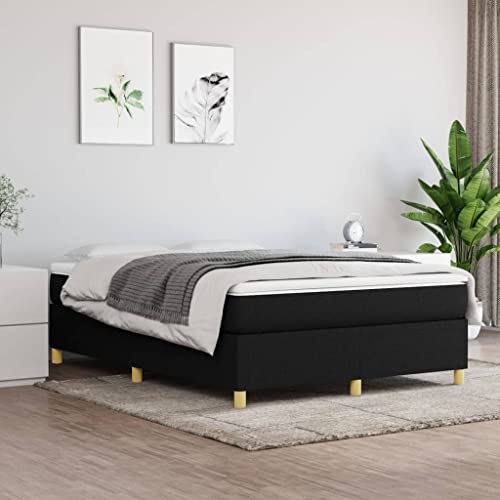 SECOLI Boxspringbett 140x200 ohne kopfteil mit matratze Polsterbett 140x200 Bett 140x200 mit matratze und lattenrost Jugendbett 140x200 -Schwarz-140 x 200 cm von SECOLI