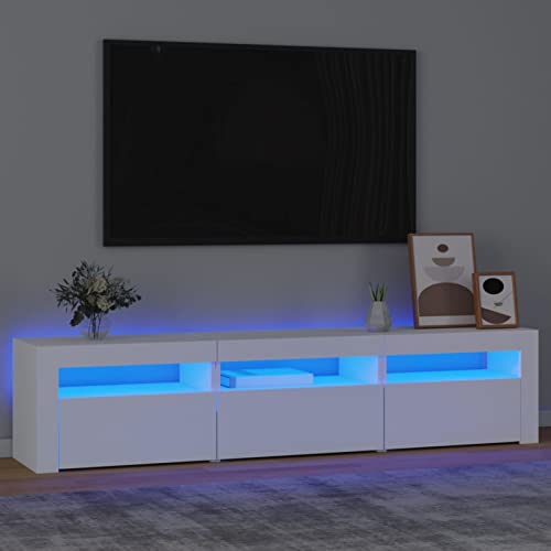 SECOLI tv Schrank led 180cm TV Lowboard mit LED TV Board Fernsehschrank TV-Schrank TV-Kommode tv Bank tv Möbel Sideboard für Wohnzimmer Schlafzimmer Möbel-Weiß-180 x 35 x 40 cm von SECOLI