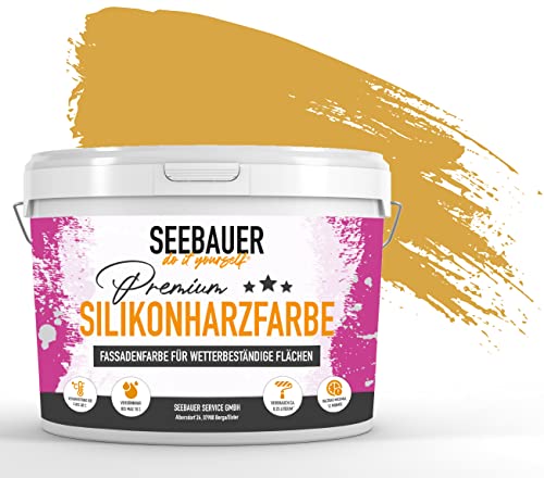 SEEBAUER diy® Silikonharzfarbe Gelb Fassadenfarbe (No. 444 Maple Leaf 300 ml) Selbstreinigend mit Lotuseffekt von SEEBAUER diy