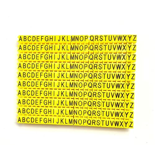 Drahtnummerierungsmarker, bunte Drahtmarker, Buchstabe A-Z, Kabelmarkierungen, Drahtnummern-Etiketten, Clip-On-Design, Kabelmarkierungsrohr zum Markieren der farbcodierten Kabel (260 Stück 4 mm²) von SEIWEI