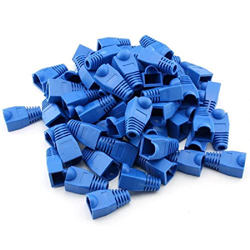 RJ45-Kabelverbinder, Ethernet-Zugentlastung, Steckerabdeckung für CAT5, CAT5E, CAT6, Blau, 100 Stück von SEIWEI