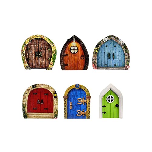 SEIWEI 6-teiliges Feentür-Bastelset aus Holz, Miniatur-Feentür für Zuhause, Büro, Geburtstag, Hochzeit, Party, Dekoration von SEIWEI
