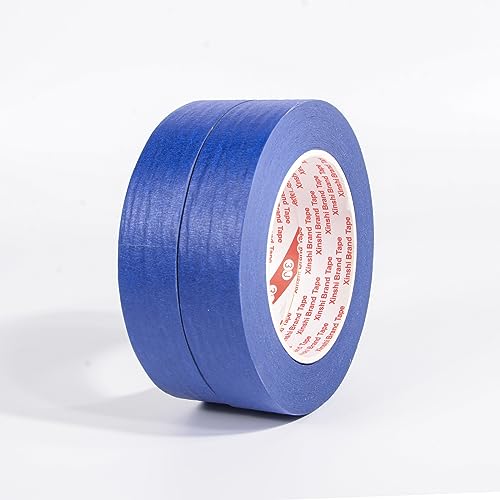 SEIWEI Kreppband Malerkrepp 2 Stück 50 m Farbiges Abdeckband Abklebeband Klebeband Dekobänder für Kunst, Handwerk, Malerarbeiten, Renovieren und Dekoration [Blau, 30mm] von SEIWEI