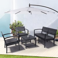 Sekey Balkonset 4 Sitzer Gartenmöbel Polyrattan Gartenlounge-Set Sitzgruppe Wetterfest, (4-TLG), 1x Tisch + 2X Stühle + 1x Sitzbank, Balkonmöbel von SEKEY