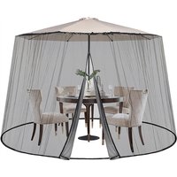 Sekey - Verstellbares Moskitonetz für 250-300 cm Sonnenschirme Pavillon, Insektenschutz mit 2 Türen, Fliegengitter Mückennetz für Sonnenschirm, 2,5 m von SEKEY