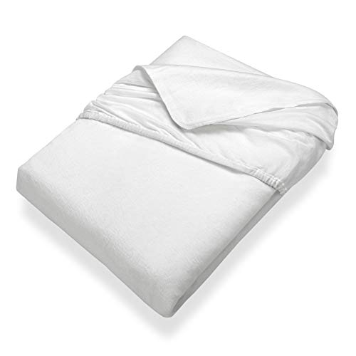 SETEX Kalmuck Matratzenschutz, Spannbetttuch, 90 x 190 cm, 100 % Baumwolle, Classic, Weiß, 2408090190541002 von SETEX