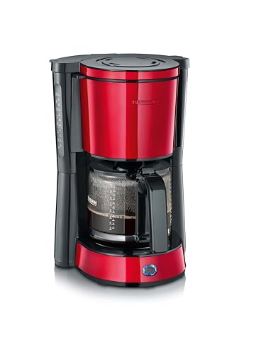 SEVERIN Kaffeemaschine "Type" mit Glaskanne, aromatischer, schneller und leise gebrühter Kaffee mit dem Kaffeebereiter für bis zu 10 Tassen, Filterkaffeemaschine, rot, KA 4817 von SEVERIN