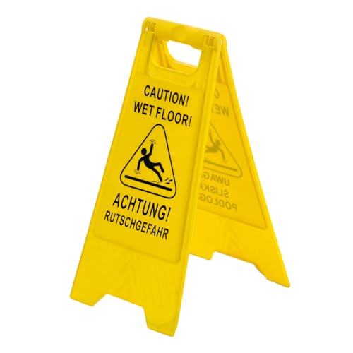 Achtung! Rutschgefahr Warnschild | klappbar | Achtung Rutschgefahr | Einsetzbar in Hotels, Bürogebäude, Werkstatt, sowohl Innen- und Außenbereich | Beidseitig beschriftet | gelb, 1 Stück Achtung! Rutschgefahr Warnschild | klappbar | Achtung Rutschgefahr | Einsetzbar in Hotels, Bürogebäude, Werkstatt, sowohl Innen- und Außenbereich | Beidseitig beschriftet | gelb, 1 Stück von SEVICO