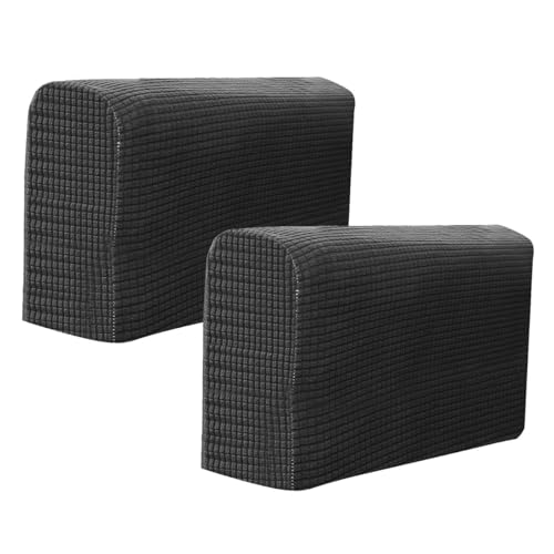 SEWACC Bettablage Stretchsofa Armlehne Deckt 2PCS Universal Stuhl Arm Protectors Sesselbezug Protektor Elastische Sofa- Armlehnen- Protektor für Sofa Couch Stuhl Liege (Schwarz) Couch Cover von SEWACC