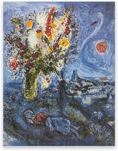 SGFGAD FHYWQ Berühmtes Marc Chagall Poster und Drucke Abstrakt《Dormeuse Fleur》Leinwand Wandkunst Marc Chagall Gemälde für Zimmer Home Decor Bilder 50x70cm Kein Rahmen von SGFGAD FHYWQ