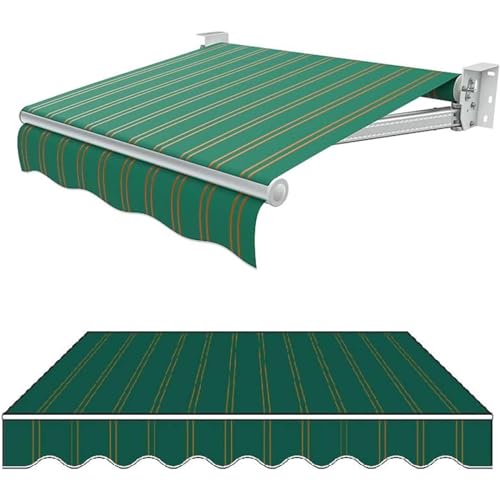 Gestreifter Markisenstoff Ersatz, Austausch der Markise Plane, Einziehbar Markisen-Ersatzstoff, Terrassentürfenster Sonnenschutz-Segeltuch, PVC-Oxford-Stoff,B,19.6x11.5ft(6 * 3.5m) von SHAIRMB