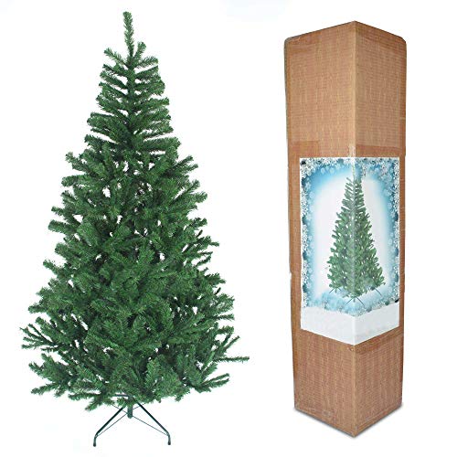7ft/210cm Künstlichen Weihnachtsbaum Alaskan Pine Grün 800 Spitzen Xmas Home Dekorationen 2,1m, Metallständer von SHATCHI
