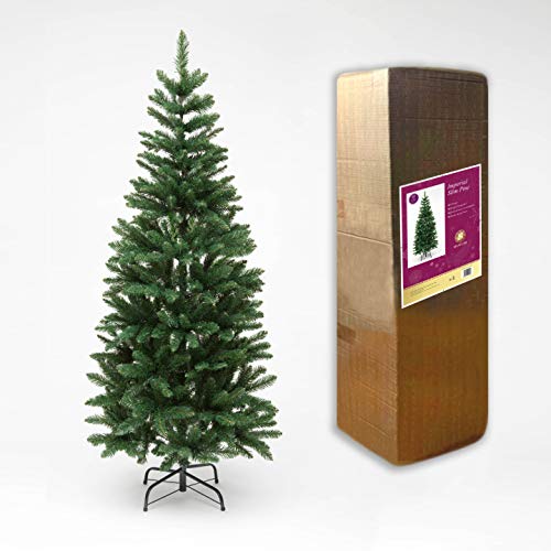 SHATCHI Schmaler Tannenbaum, Weihnachtsfeiertag, Festliche Weihnachtsdekoration mit Bleistiftspitzen, 1,27 m - 2,4 m, Metall, 2,4 m von SHATCHI