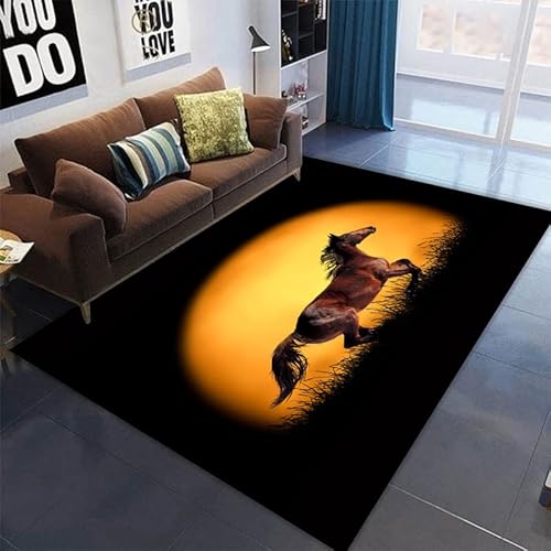SHELOG 3D Tier Pferd Silhouette Bereich Teppich Fußmatte Badezimmer Anti-Rutsch-Matte Wohnzimmer Schlafzimmer Dekoration Tür Boden Teppich von SHELOG