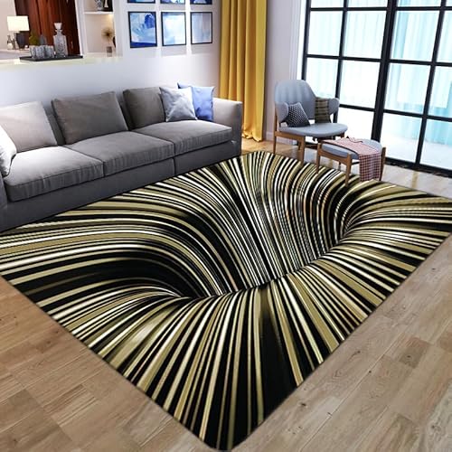 SHELOG 3D-Vortex-Illusion, abstrakte geometrische Anti-Rutsch-Fußmatte, Teppich, Schlafzimmerteppich, Dekor, Treppenmatte, Heimdekoration, Kunstteppich von SHELOG