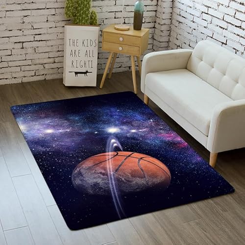 SHELOG Galaxy Star Basketball Wohnzimmer Teppich Schlafzimmer Badezimmer Tür Rutschfester Teppich Flanell Bereich Teppich von SHELOG