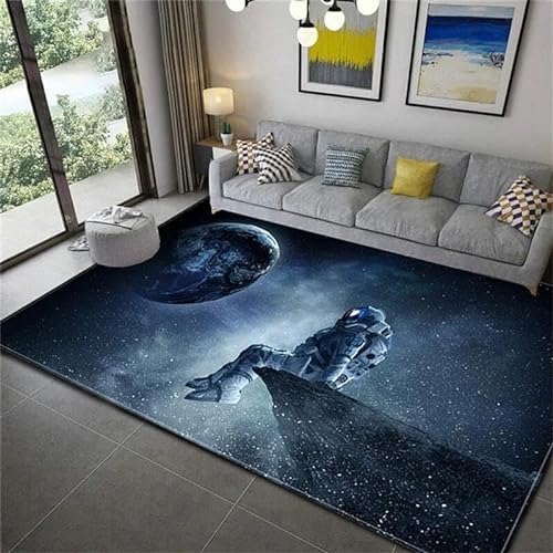 SHELOG Raum-Galaxie-Astronauten-Wohnzimmer-Schlafzimmer-Küche-Badezimmer-Tür-Korridor-Rutschfester großer Teppich-Ausgangsdekoration-Fußmatte von SHELOG
