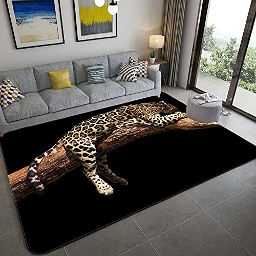 SHELOG Schlafender Tierleopard, rutschfeste Fußmatte, Teppich, Schlafzimmerteppich, dekorative Treppenmatte, Heimdekoration, Kunstteppich von SHELOG