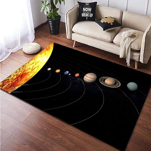 SHELOG Sonnensystem Planet Planet Bereich Teppich Fußmatte Badezimmer Anti-Rutsch-Matte Wohnzimmer Schlafzimmer Dekoration Tür Boden Teppich von SHELOG