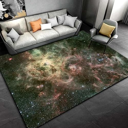 SHELOG Teppich mit Galaxie-Nebel-Muster, für Schlafzimmer, Wohnzimmer, Dekoration, Fußmatte, weich, rutschfest, für die Küche, für den Flur, Bodenbereich von SHELOG