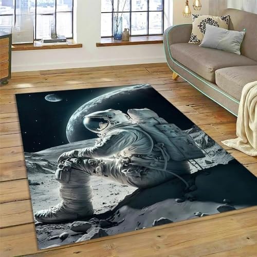 SHELOG Weltraum Astronaut Bereich Teppich Fußmatte Badezimmer Anti-Rutsch-Matte Wohnzimmer Schlafzimmer Dekorative Tür Boden Teppich von SHELOG
