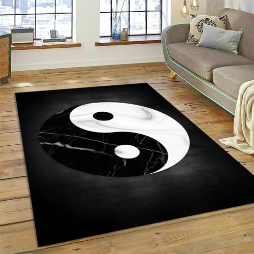 SHELOG Yin Yang Tai Chi Marmor Wohnzimmer Schlafzimmer Küche Badezimmer Tür Korridor Rutschfester großer Teppich Heimdekoration Fußmatte von SHELOG