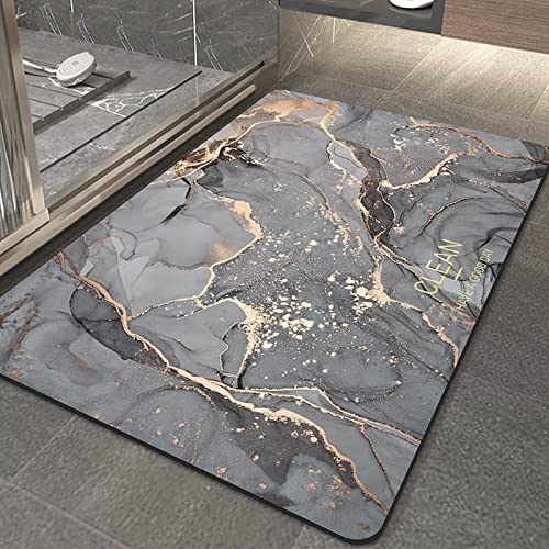 SHENGANG Saugfähige Bad-Duschmatte Echt schnell trocknend Badezimmer Dicker Teppich rutschfeste Eingangs-Fußmatte Boden-Toilettenmatten Teppich, 1,40 x 60 cm von SHENGANG