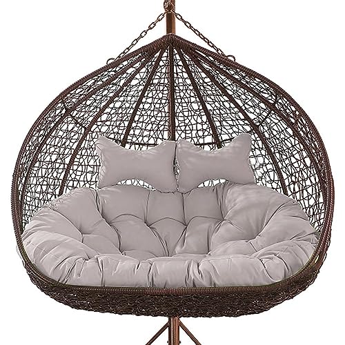 SHENJIA Large Egg Chair Swing Cushion, Waterproof and Sun-Resistant Replacement Hammock Chair Cushion, Washing Thick Cushion for Wicker Outdoor Swing, Washable for 2 Persons(Color:Gray) von SHENJIA