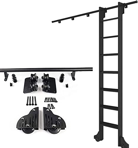 SHENJIA Rolling Ladder Hardware-Kit, 3,3ft-20ft Mobile Sliding Library Leiter Tracks Hardware für Heim/Loft, Schiebetür-Hardware (Keine Leiter) von SHENJIA