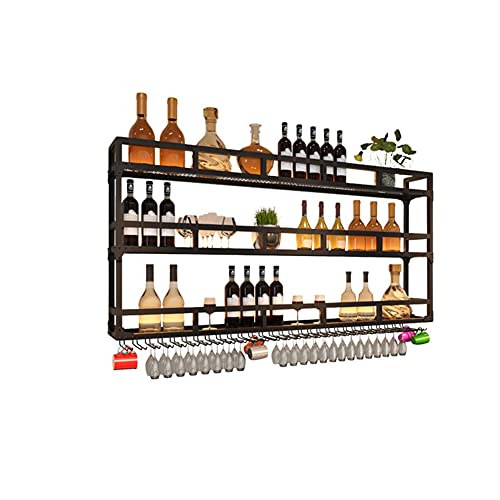 SHENJIA Weinregal Wandmontage Weinglasregal Display Regal, Metall schwimmende Bar Regale, Upside Hanging Goblet, Ideal Barware Organisator von SHENJIA