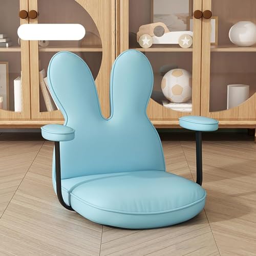 SHJDBF Tragbarer Bodenstuhl, Tatami-Stuhl im japanischen Stil, mit Rückenstütze und Armlehne, für Zuhause, Erkerfenster, faule Rückenlehne, Stuhl (Größe: 46 x 43 x 48 cm, Farbe: Blau) von SHJDBF