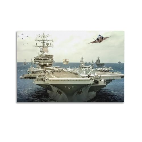 SHJNGU Cooles Flugzeugträger-Poster, USS Kitty Hawk, CV-63, dekoratives Gemälde, Leinwand, Wandposter und Kunstdruck, moderne Familienschlafzimmer-Dekoration, Poster, 60 x 90 cm von SHJNGU