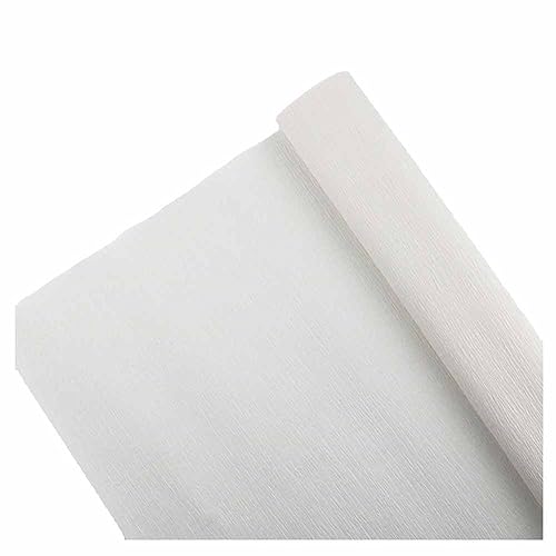 SHTGOI 5 Rollen Krepppapier 25x250 cm Crepe Papier Krepppapier Rollen zum Basteln Bunt Seidenpapier Bastelpapier Geschenkpapier für Geburtstag Hochzeit Verpackung Papierhandwork Blume Weiß von SHTGOI