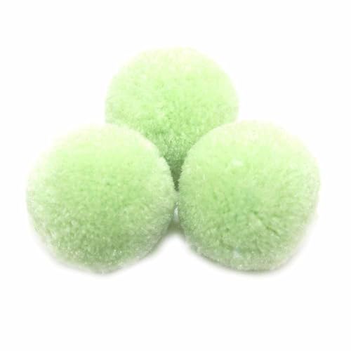 SHTGOI Plüsch Pompons Bunte Flauschige Pom Hoch Elastische Plüschbälle deko 3cm Pompons zum Basteln Kunst Bommel für Kinder Kreatives Design Halloween Marketing-Dekoration 10 Stücke Geleegrün von SHTGOI