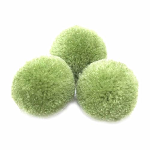 SHTGOI Plüsch Pompons Bunte Flauschige Pom Hoch Elastische Plüschbälle deko 3cm Pompons zum Basteln Kunst Bommel für Kinder Kreatives Design Halloween Marketing-Dekoration 10 Stücke Wasabi-Grün von SHTGOI