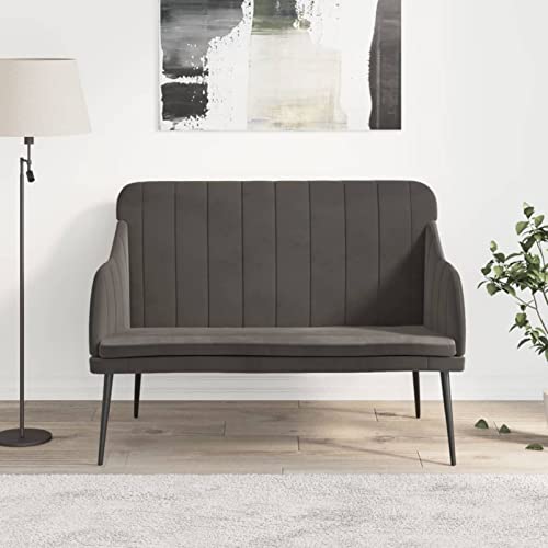 SHUJING Sitzbank, Flur Möbel, Sitzbank Esszimmer, Bettbank, Flur Deko, Sitzhocker, Truhenbank, Truhenbank, Schlafzimmer Möbel, Dunkelgrau 110x76x80 cm Samt von SHUJING