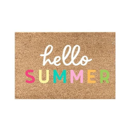 SHYKNYU Sommermatte, Hello Summer, dekorative Fußmatte, Blume, saisonaler Outdoor-Teppich, Rutschmatten, kein Boden von SHYKNYU
