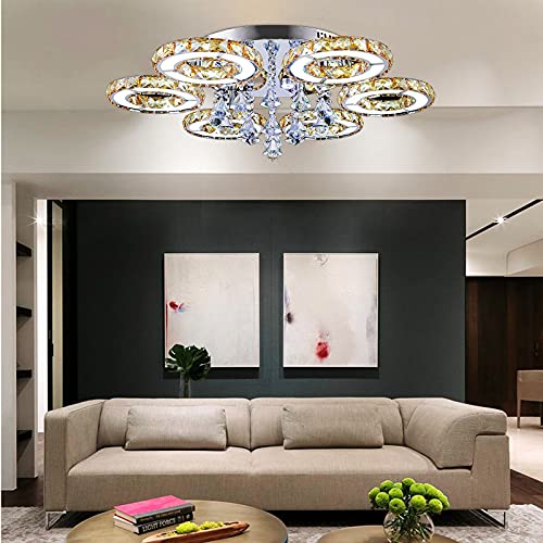 SHZICMY Deckenleuchte Modern LED Kristall Deckenlampe Blumen Kronleuchter Warmweiß Pendelleuchte Dekor Lampe für Decken, Hotels, Büros, Schlafzimmer, Wohnzimmer 780 * 220mm von SHZICMY