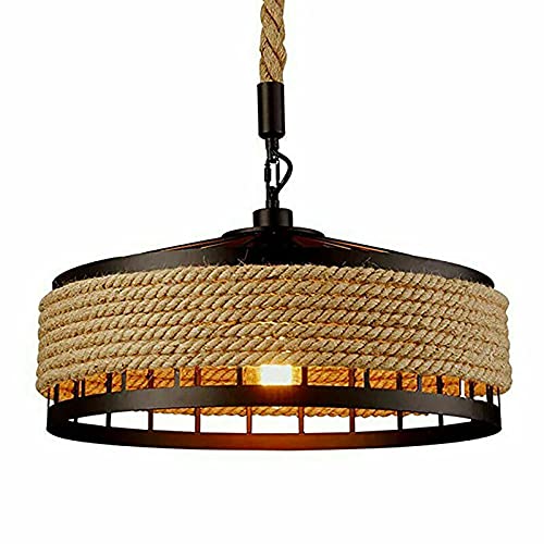 SHZICMY Hängelampe Vintage Seilampe Pendelleuchte E27 Deckenleuchte Retro Industrie Hängeleuchte Eisen Leuchter Deckenlampe von SHZICMY