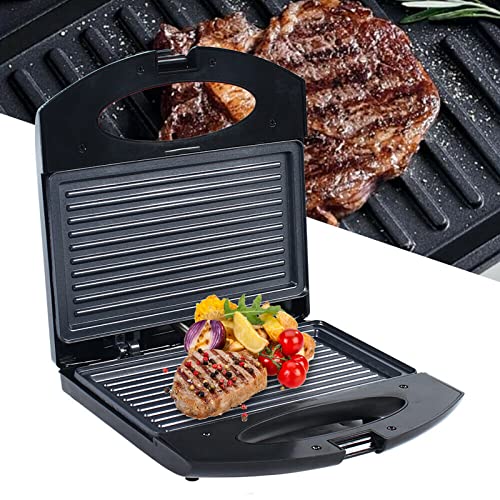 SHZICMY Kontaktgrill Sandwichtoaster Low Fat Grill Elektrischer Paninigrill Panini-Maker Antihaft-Vielseitiger Plattengriller Tischgrill 750W von SHZICMY