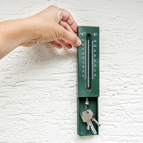 SIDCO Schlüsselversteck mit Thermometer Geheimfach Garten Versteck Außen Thermometer von SIDCO