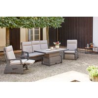 Siena Garden Gartenlounge-Set "Corido", (Set, 9 tlg.), bestehend aus 2 Sesseln, 1 Sofa, 1 Tisch und 5 Auflagen von SIENA GARDEN