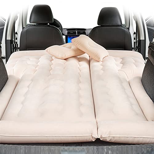 SIGOEC Auto Matratze Auto Bett Luftmatratze für VW Caddy Beflockter Stoff Einfach zu Säubern mit Luftpumpe e 2 Kissen(Color:Beige) von SIGOEC