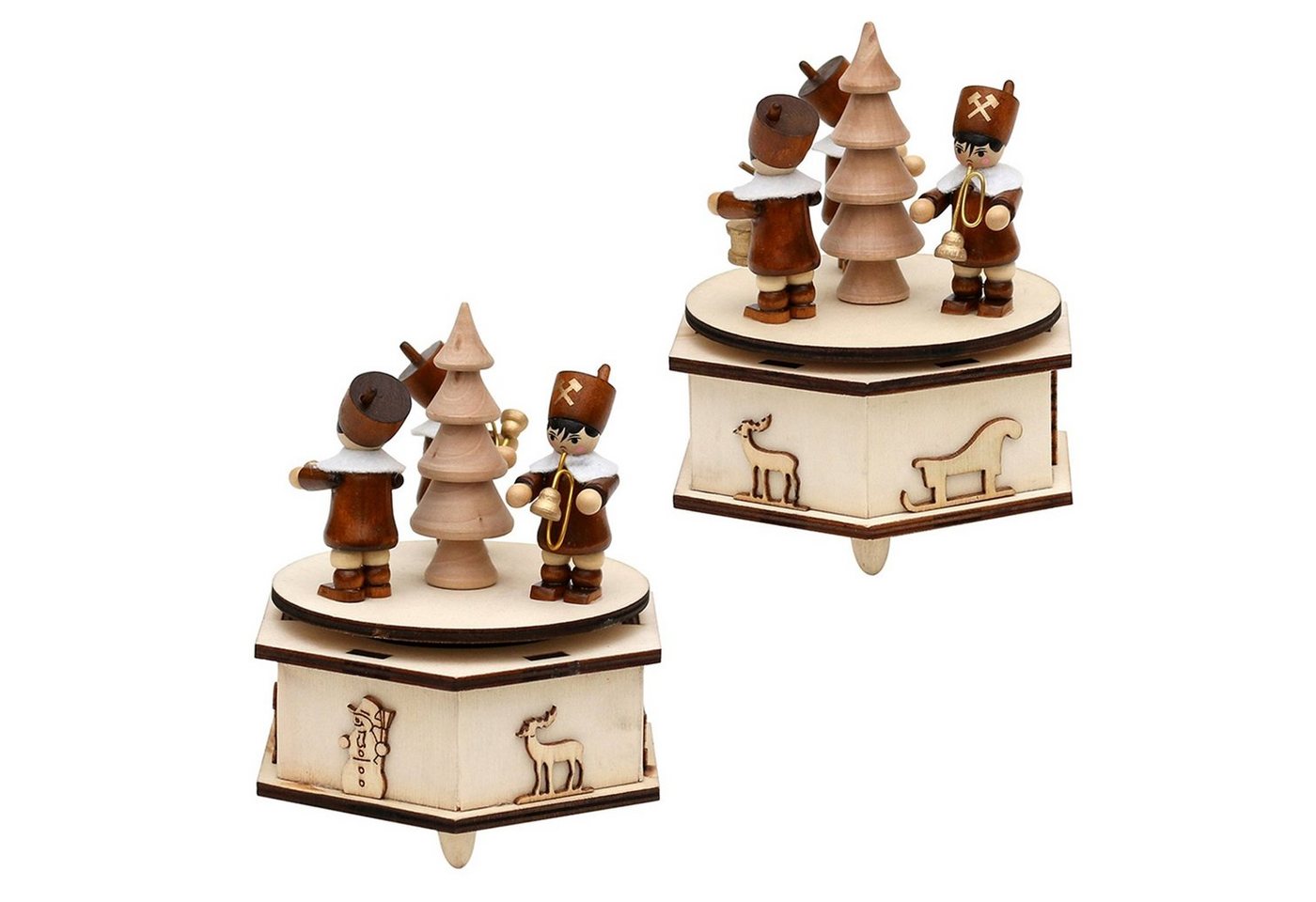 SIGRO Weihnachtsfigur Holz Spieldose mit Bergmannfiguren (Stück, 1 St) von SIGRO