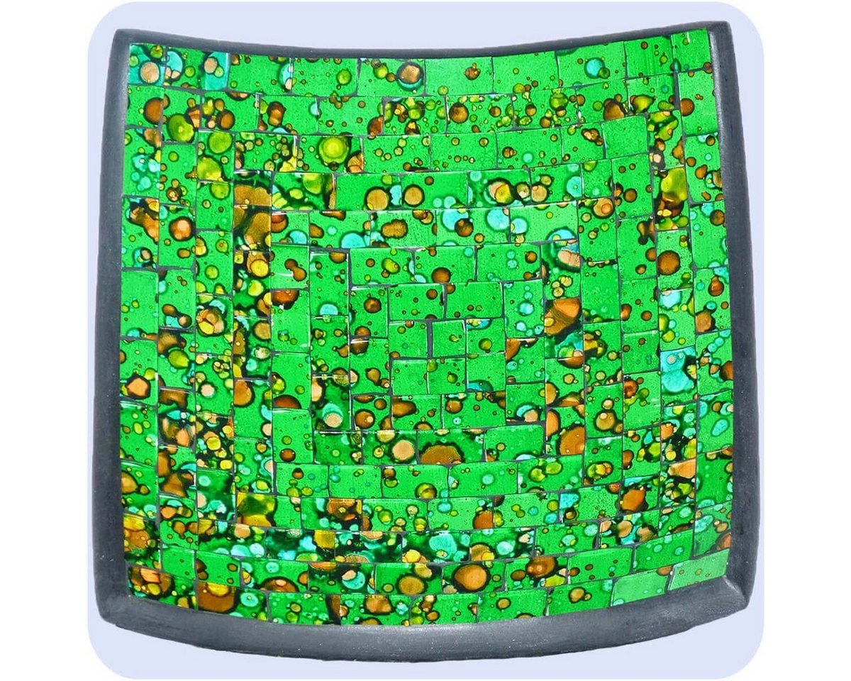 SIMANDRA Dekoschale Mosaikschale Tonschale Quadrat bunt groß von SIMANDRA